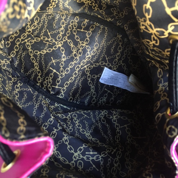 Juicy Couture pink polyester drawstring backpack 13”deep 15” wide - Picture 5 of 8